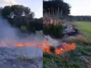 Els Bombers frenen a temps un incendi a tocar de la N-II a Figueres