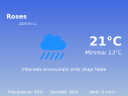 AEMET: El temps per a Roses – 11 de Maig de 2026